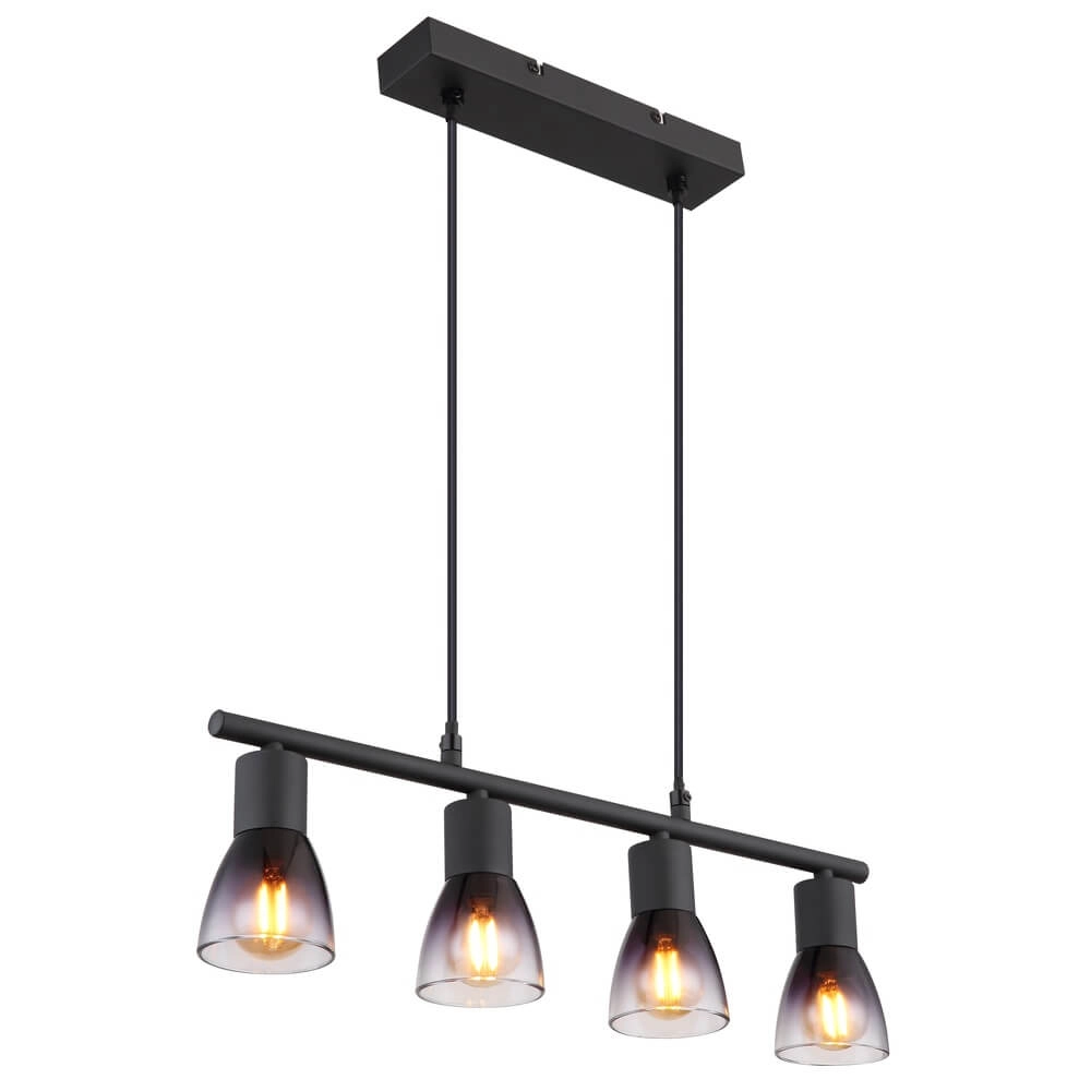 Zwarte hanglamp Satella 4-lichts