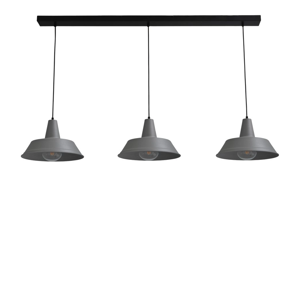 Vintage eetkamer lamp Industria 3x35 3-lichts grijs met zwart