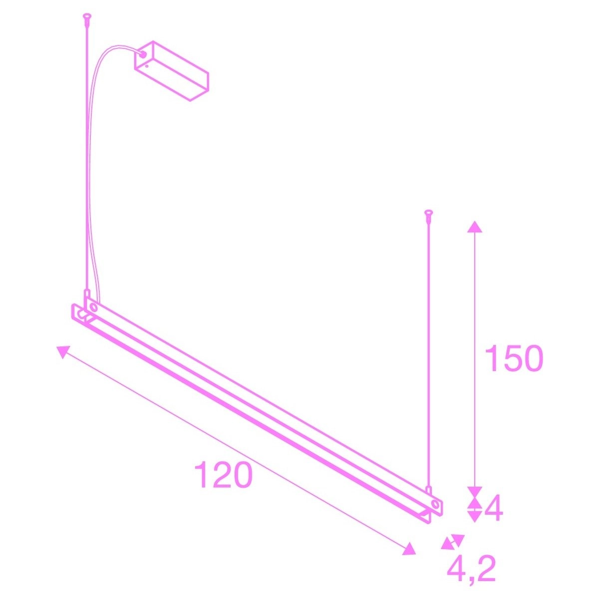 Led hanglamp Noya 120cm zwart SLV 4024163236843