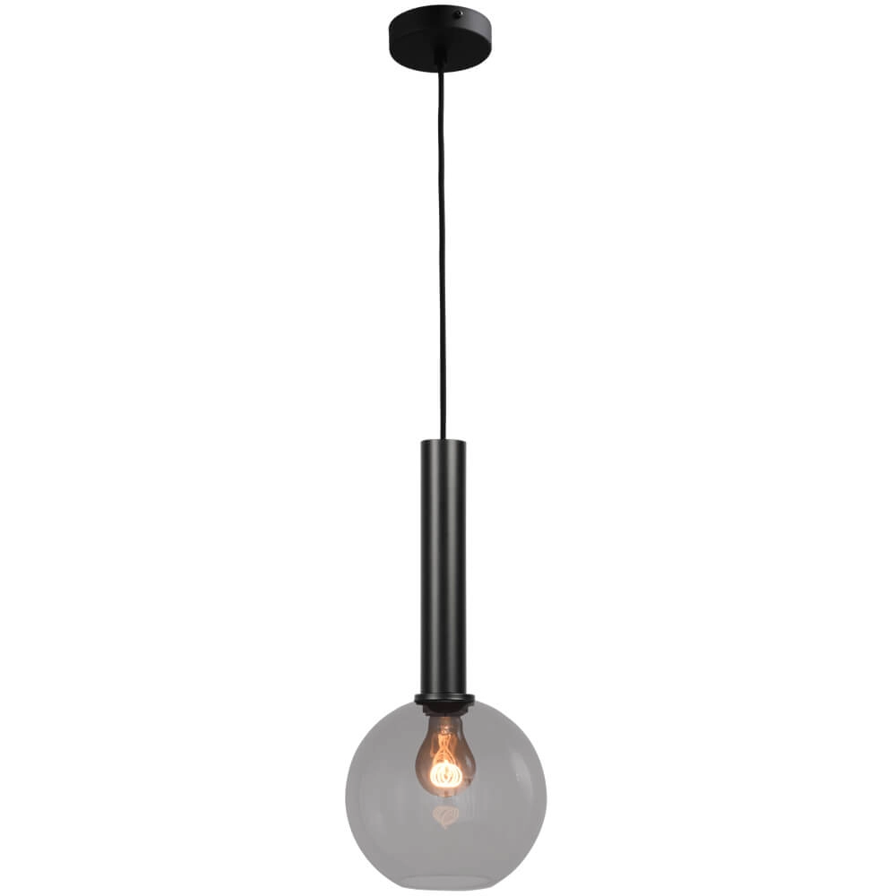 Hanglamp Ø 20cm Bella 2 Zwart met smoke glas
