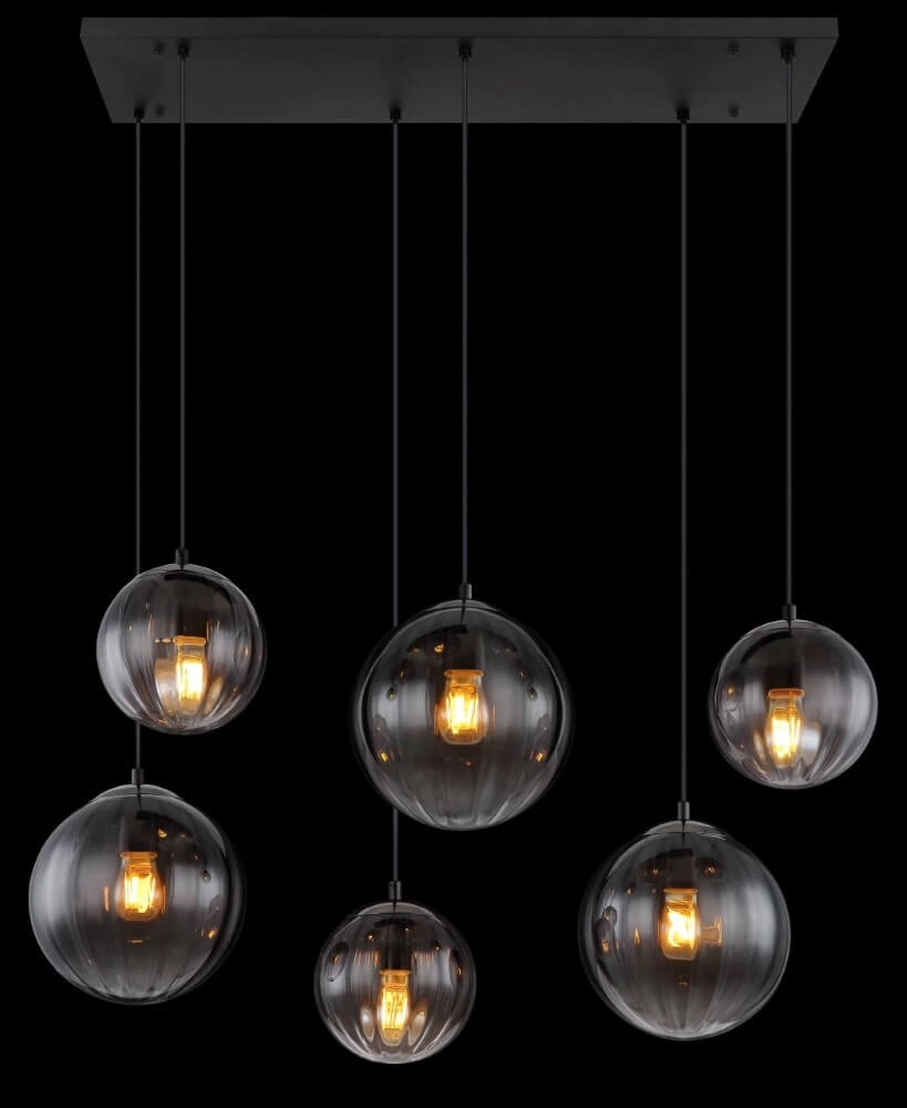 6-lichts hanglamp Dallerta smoke glas Globo 9007371455560