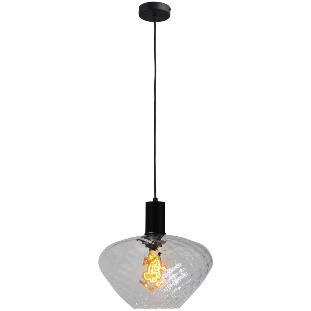 Hanglamp zwart Porto met Blossom clear glas - Ø 30cm Masterlight 8718121269313
