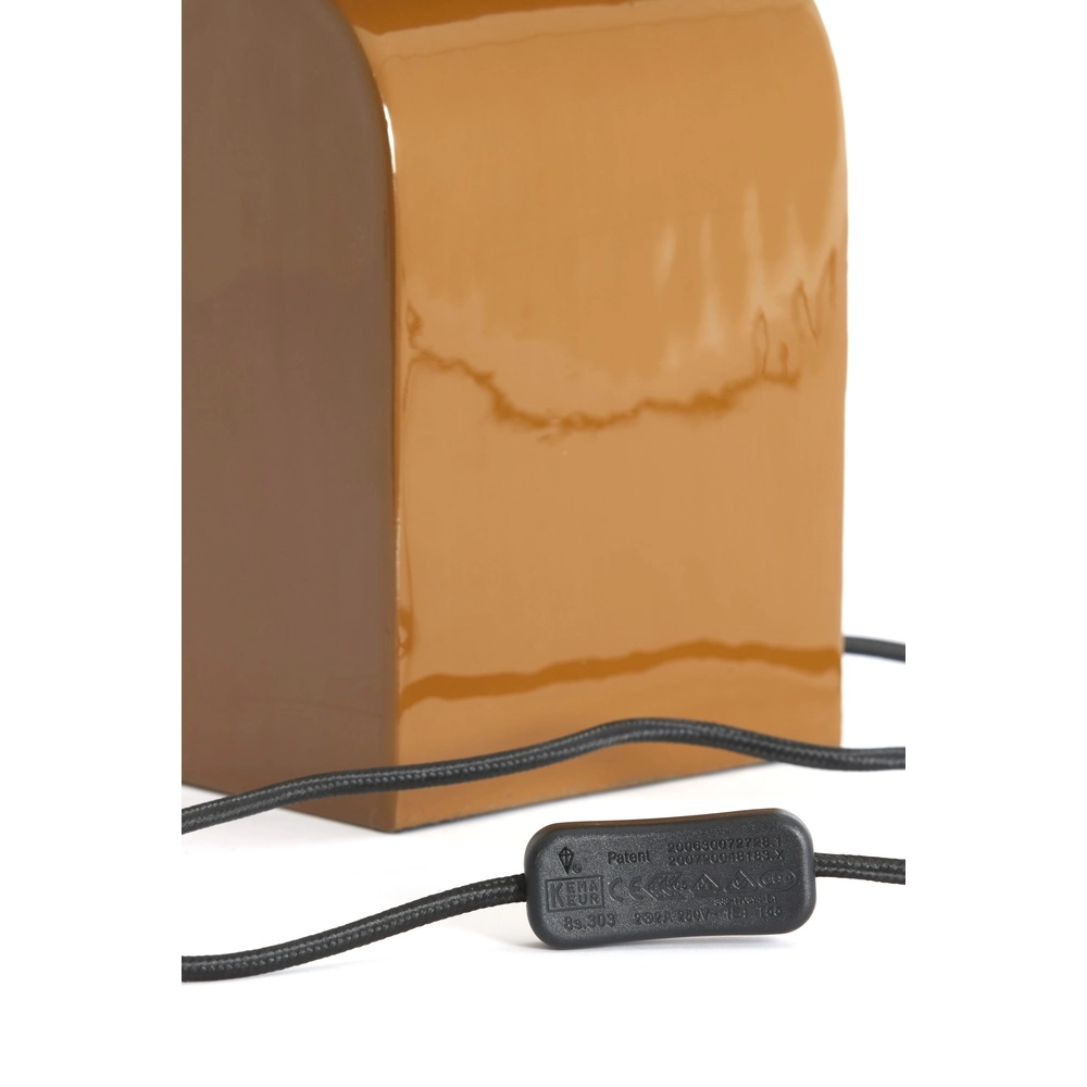 Bruine bureaulamp Cardona met goud - 1x E27 Light & Living 8717807816278