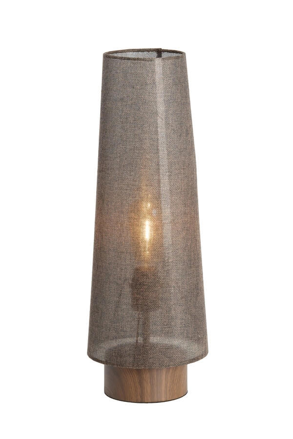 Bruine tafellamp Howie hout Ø 19cm