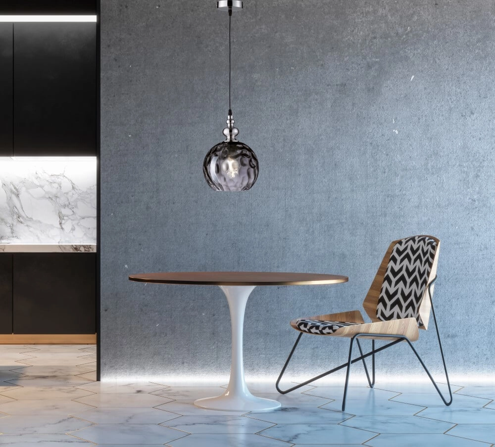 Glazen hanglamp Uller met smoke glas Fischer & Honsel 4001133695664