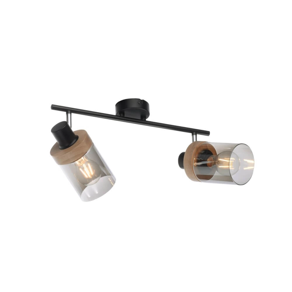 Plafondlamp Pasqual 2-lichts zwart Just Light 4043689986117