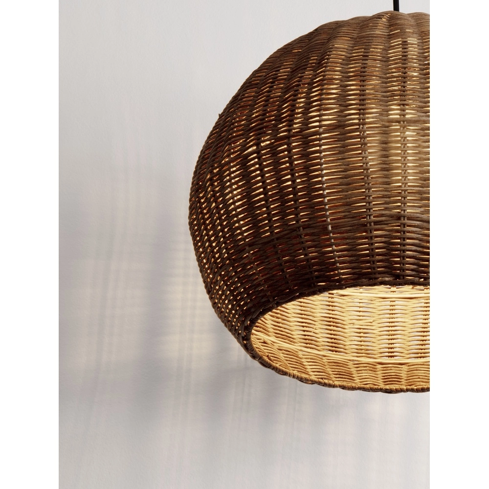 Hanglamp Rielo zwart met rotan Lyora 5212017487957