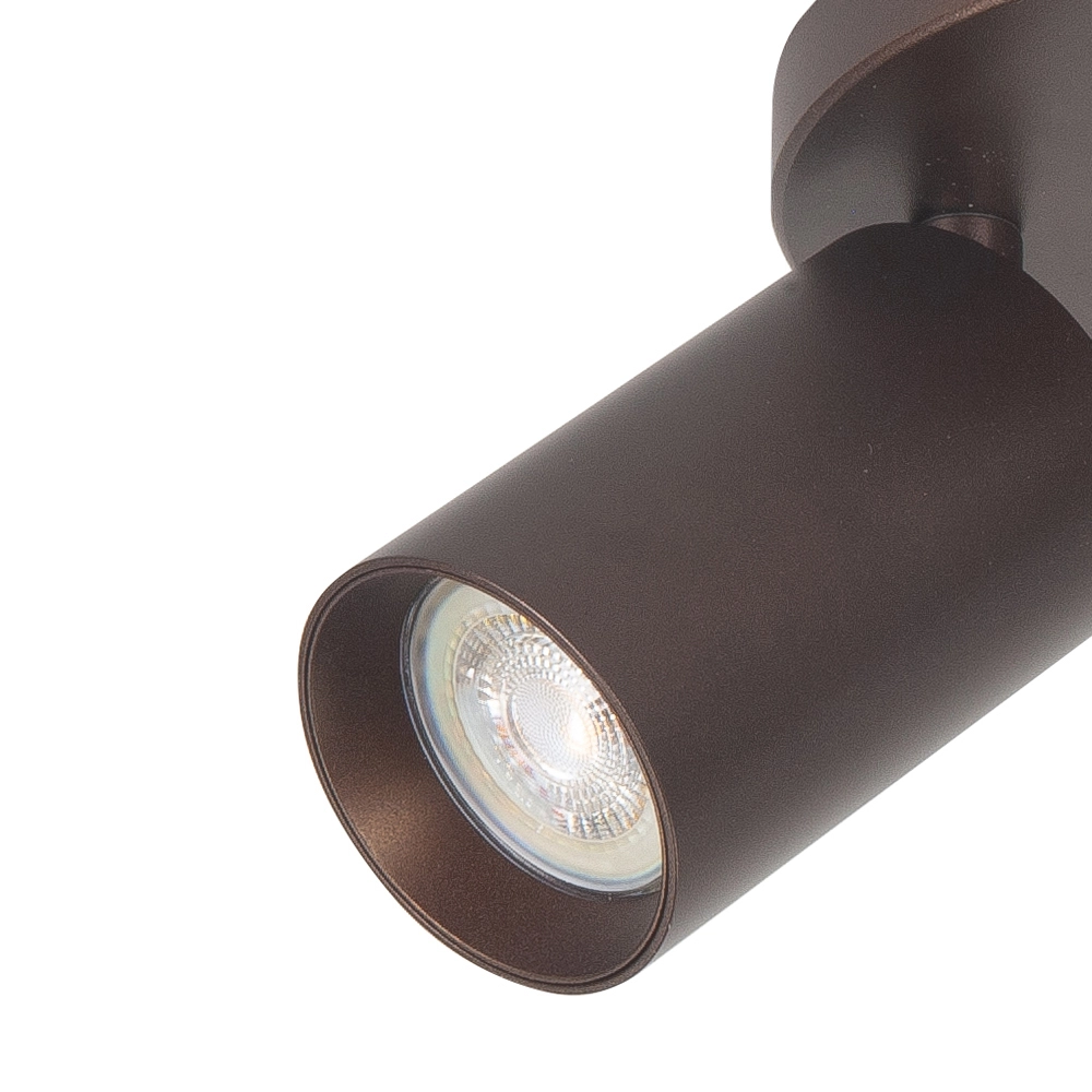 Opbouwspot Mila 2-lichts rond choco Highlight 8718379050404