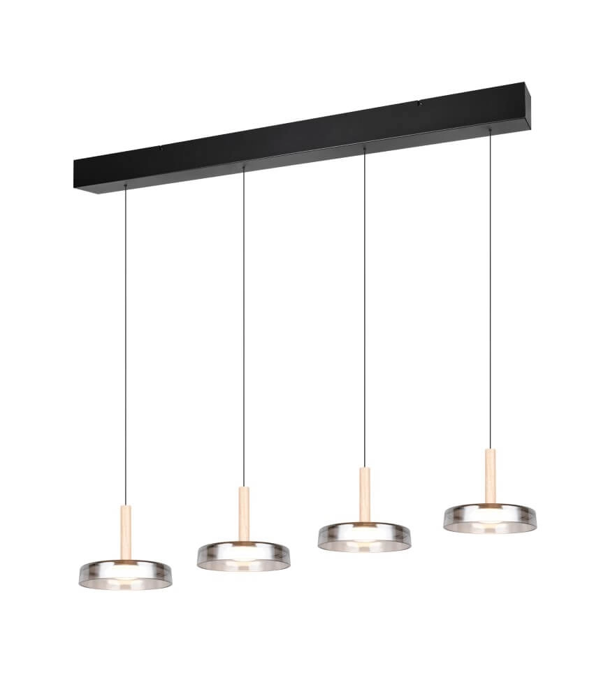 4-lichts led hanglamp Celeste smoke glas 4-lichts led hanglamp Celeste smoke glas