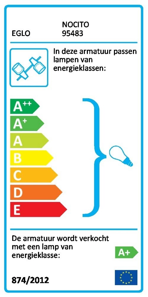 Led plafondspot Nocito 2-lichts zwart met goud Eglo 9002759954833