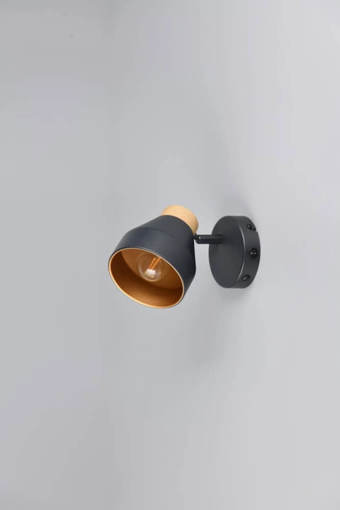 Design wandlamp Valentin zwart Trio 4017807637397