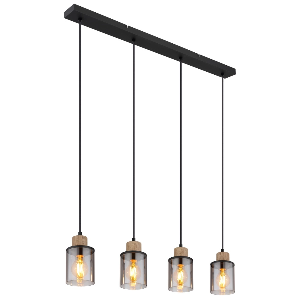 4-lichts hanglamp Reid zwart