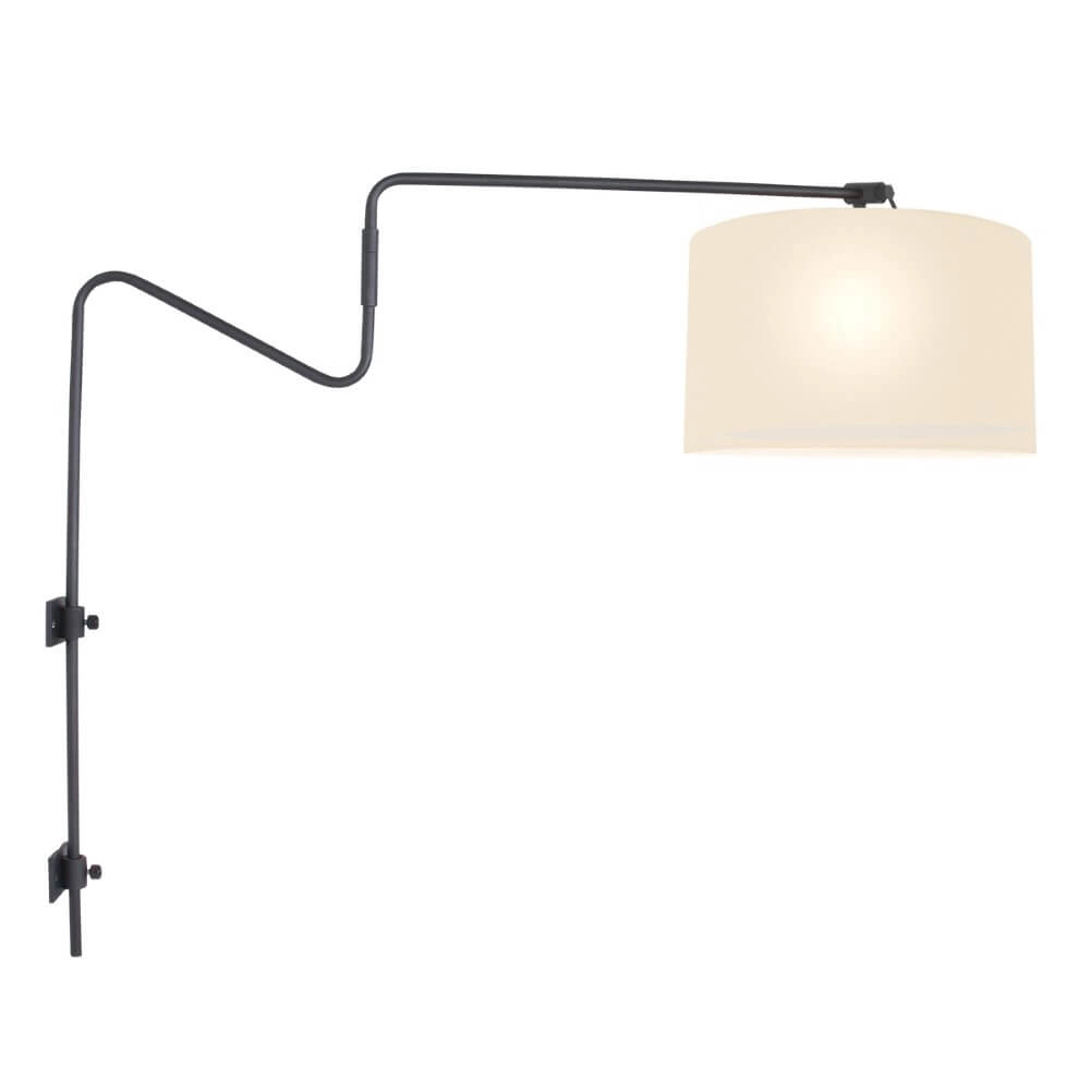 Wand leeslamp Linstrom met witte chintz kap Wand leeslamp Linstrom met witte chintz kap