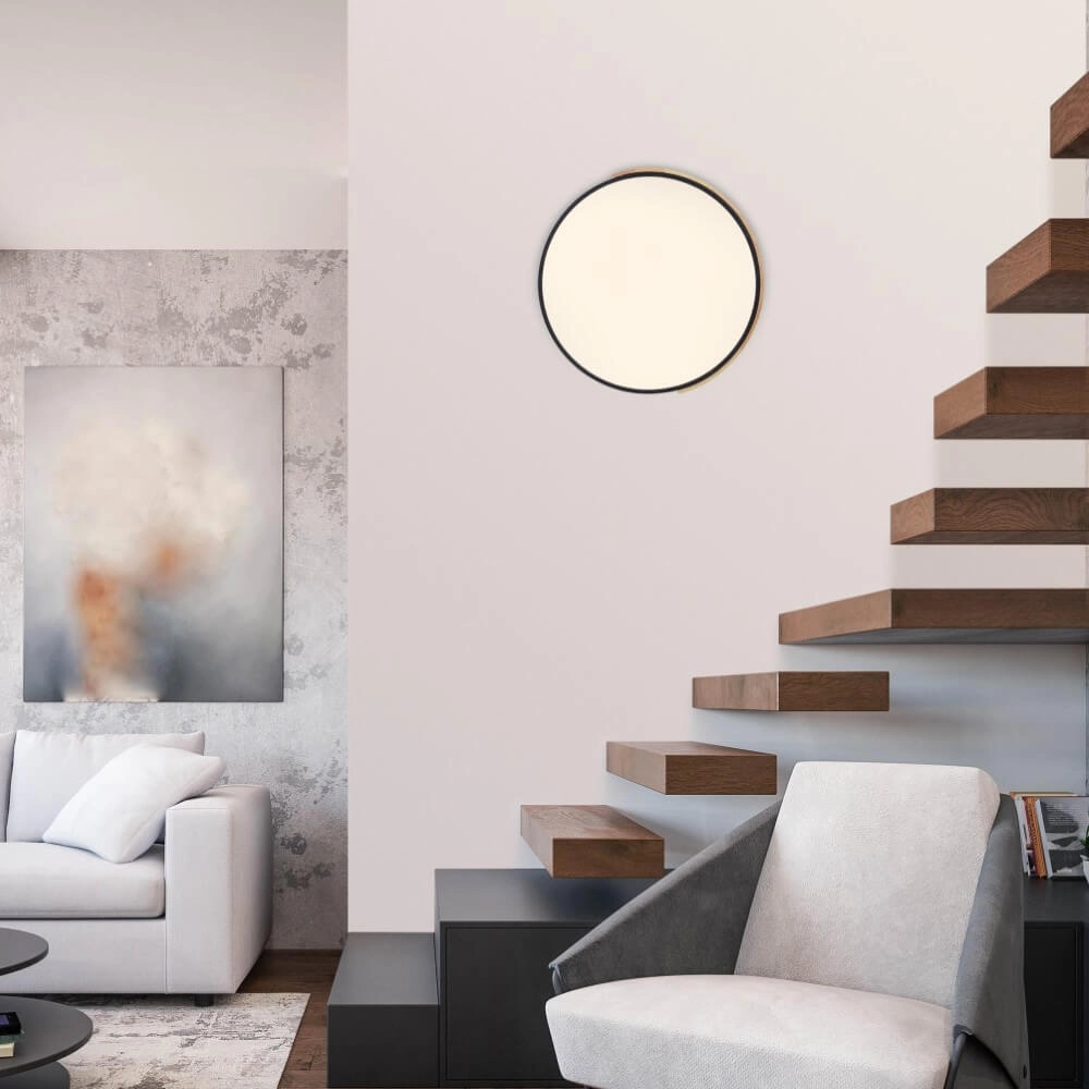 Ronde plafondlamp Q-Bila zwart Paul Neuhaus 4012248366219