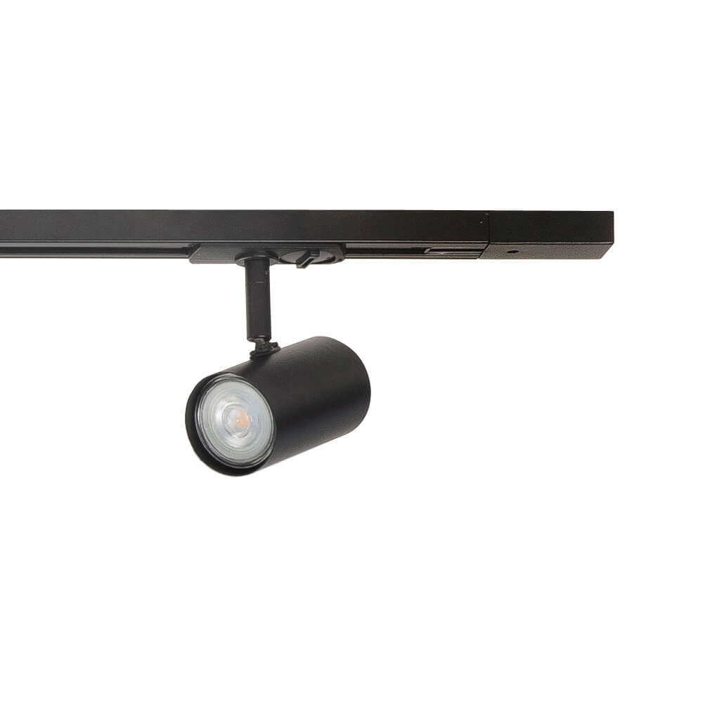 1-fase railset 150cm Cilinder zwart met 4 spots Highlight 8718379039577