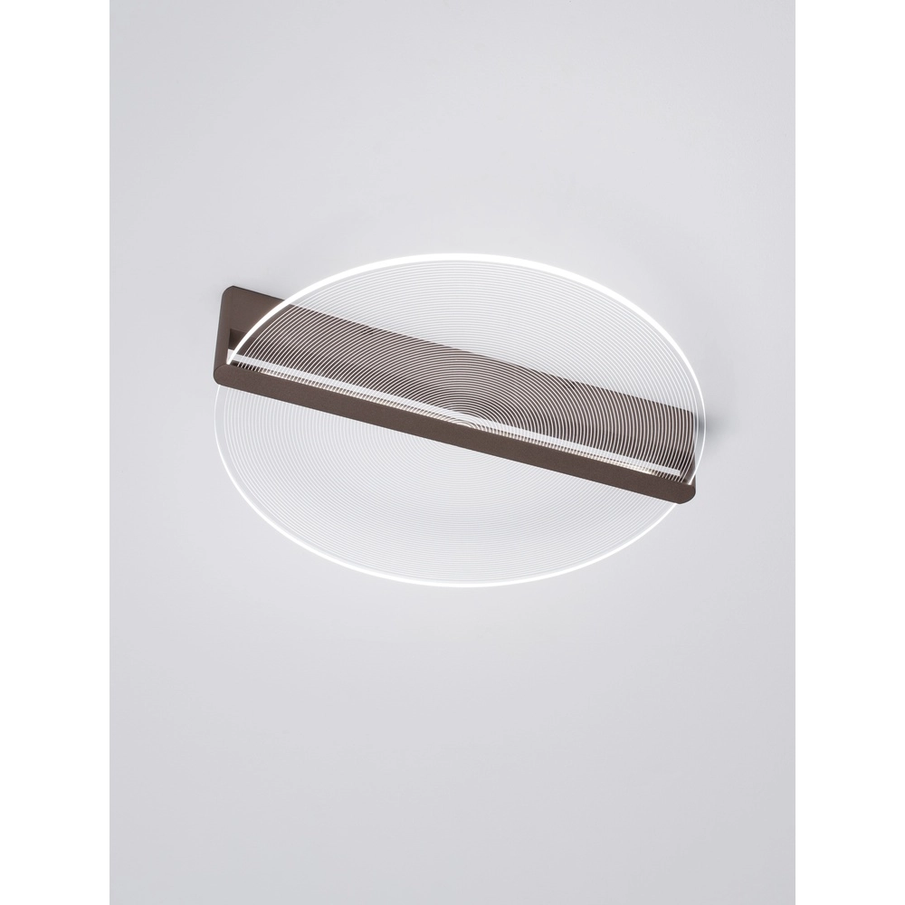 Strakke plafondlamp Noah Ø 56cm koffie bruin