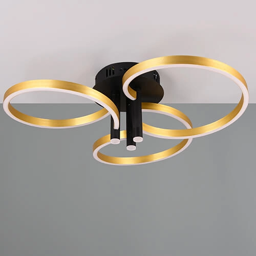 Gekrulde led plafondlamp Caruso goud - Ø 65,5cm Trio 4017807612967