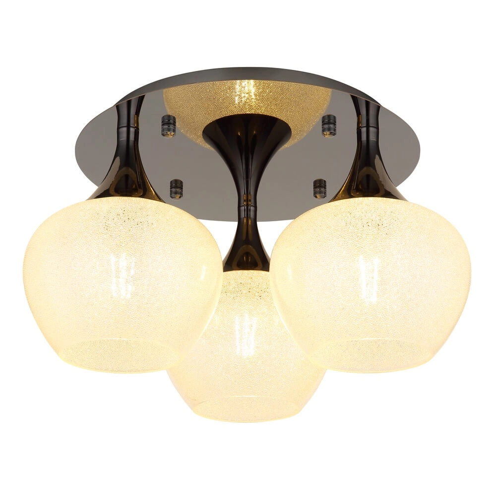 Antraciet plafondlamp Maxy met wit glas 3-lichts Ø 45cm Antraciet plafondlamp Maxy met wit glas 3-lichts Ø 45cm
