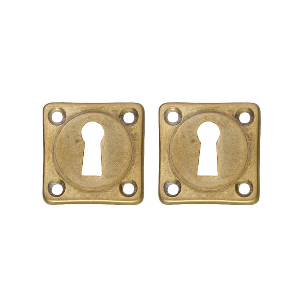 Set van 2 sleutelrozetten Tira vierkant messing getrommeld