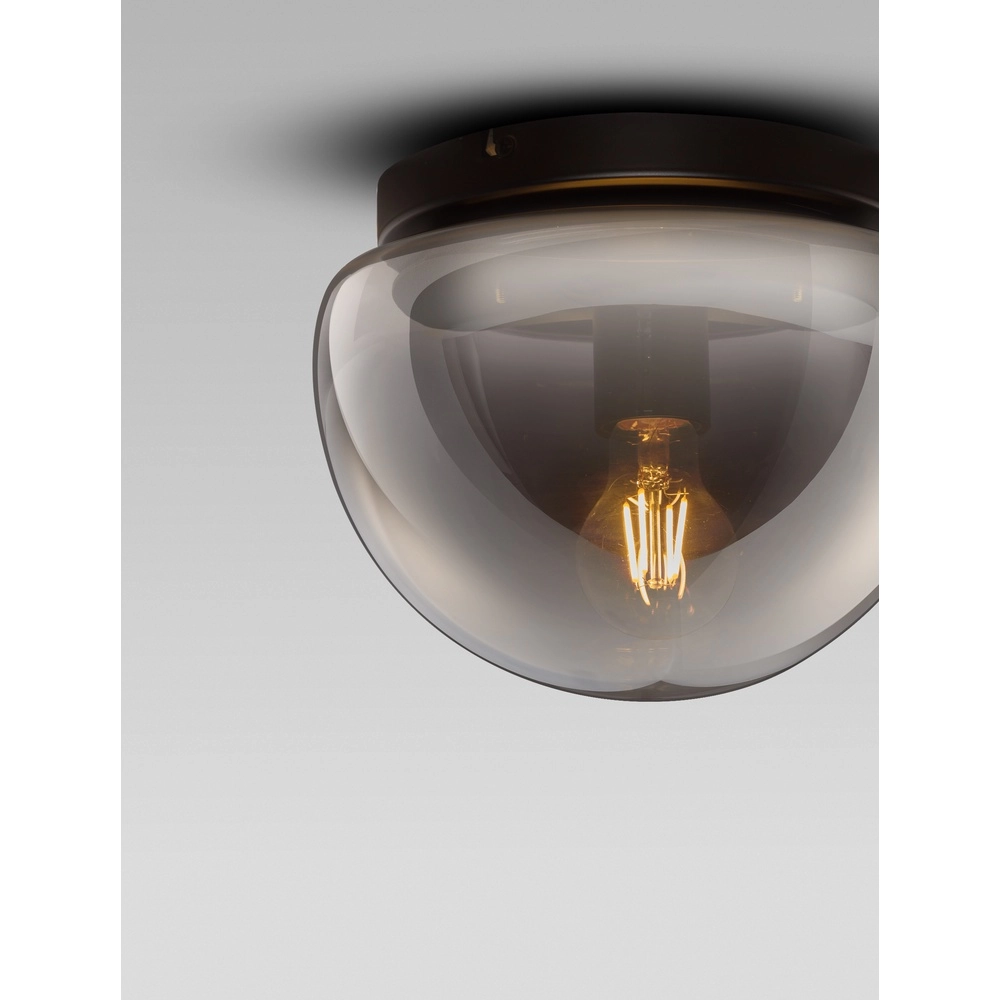 Plafondlamp Ebony smoke glas Ø 24,5cm Lyora 5212017483553