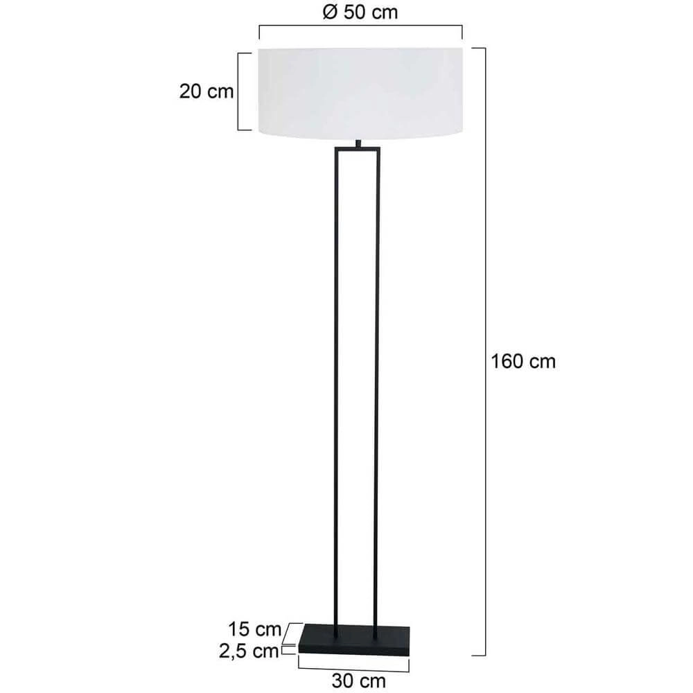 Vloerlamp Stang zwart met witte kap Steinhauer 8712746173819