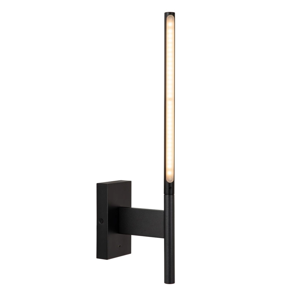 Design wandlamp Finan met USB oplaadpunt zwart Lucide 5411212680013