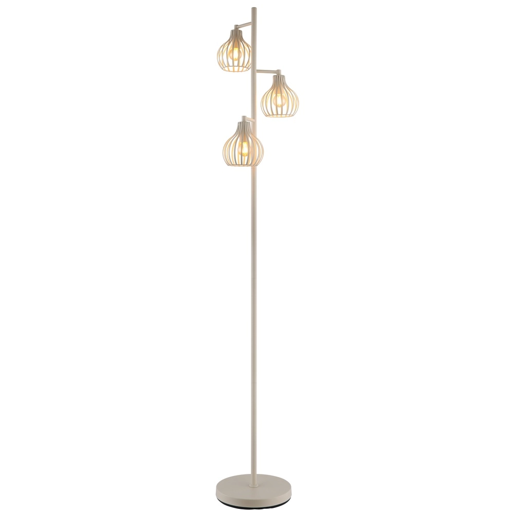 3-lichts vloerlamp Mateo crème