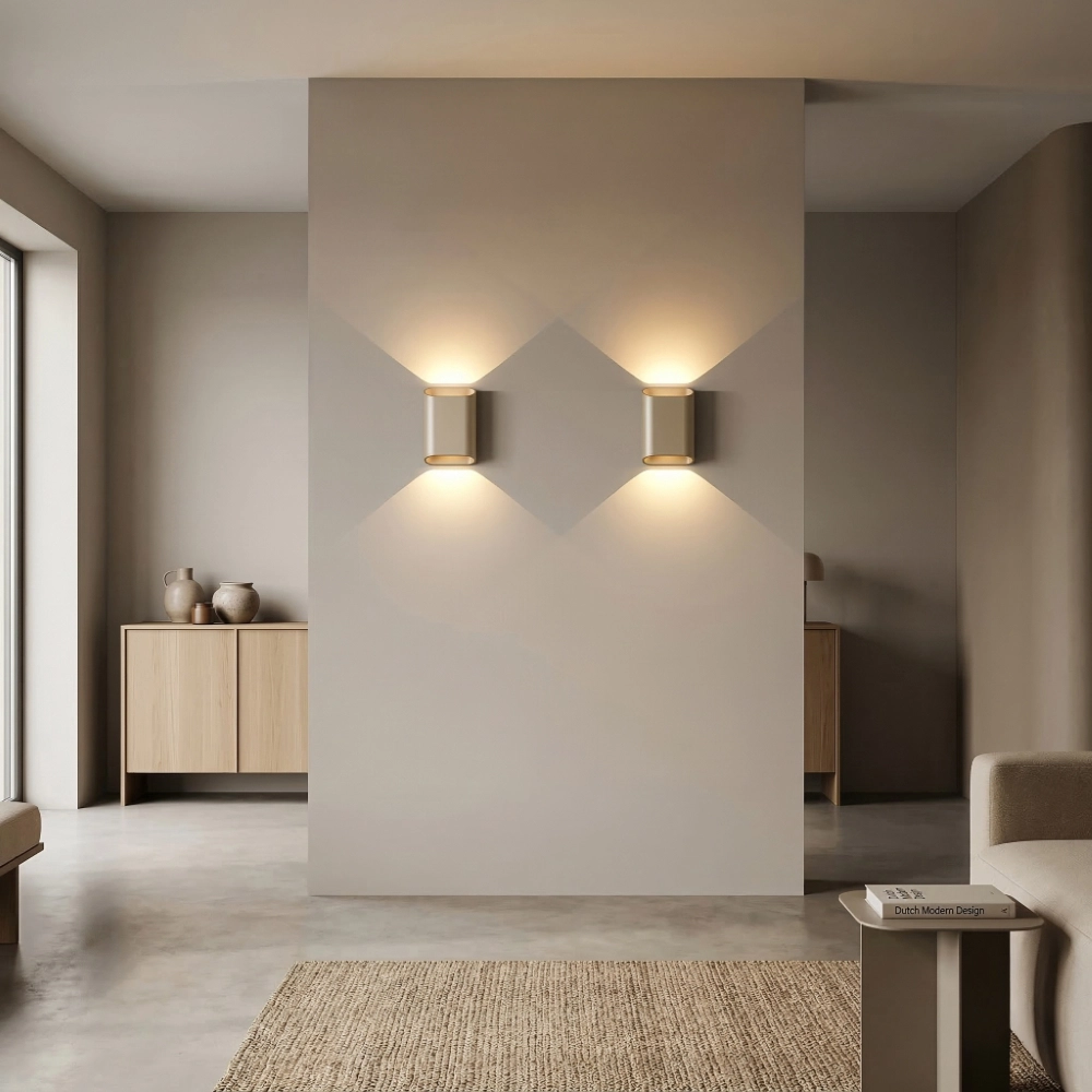 Design wandlamp Diaz-S dim to warm champagne Artdelight 8720701103788