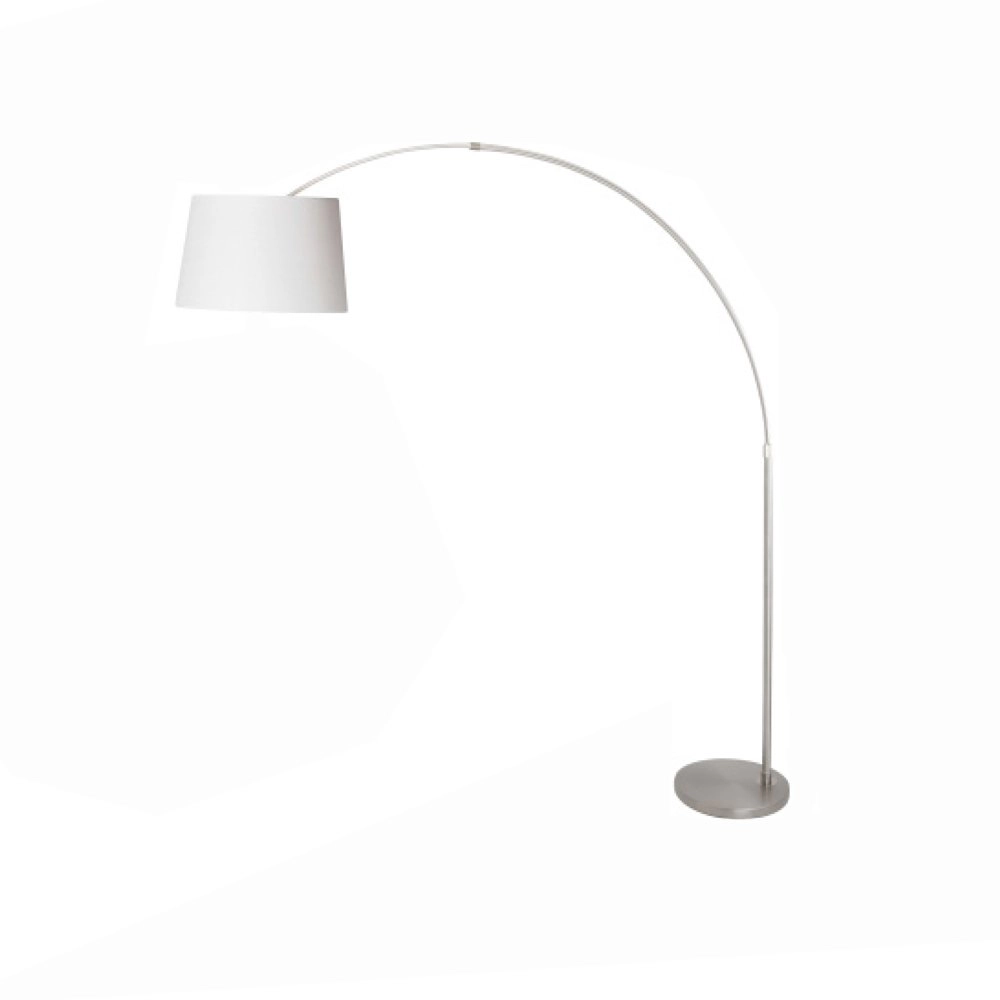 Booglamp Stresa grijs met witte lampenkap