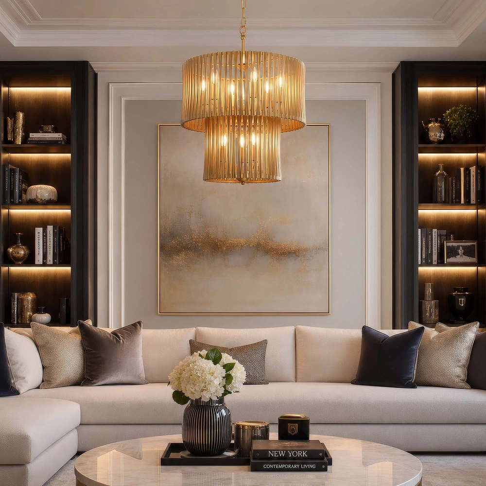 Hanglamp Split goud Ø 50cm Searchlight 5,05342E+12