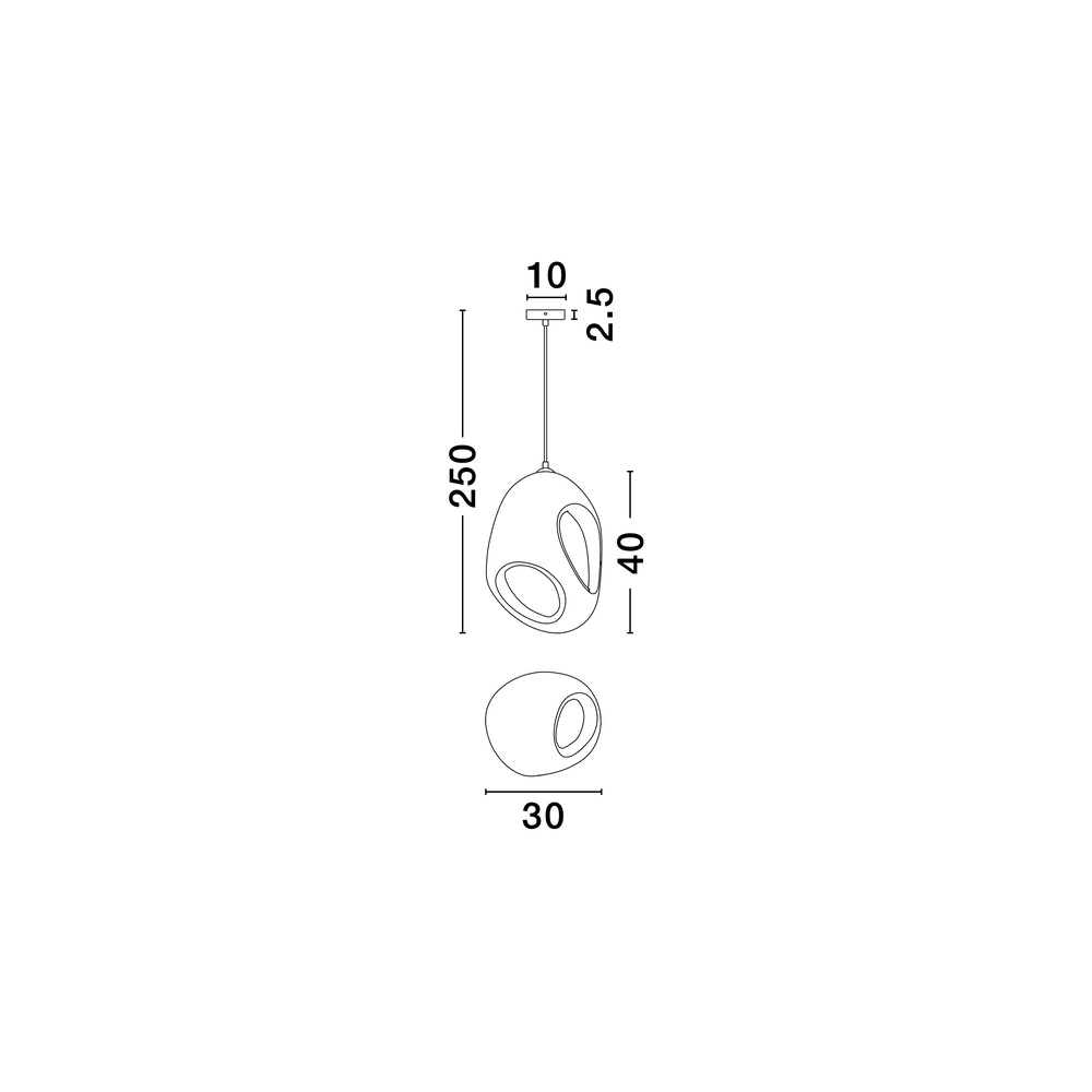 Natural pendant lamp Tempus white 40cm Lyora 5212017460875