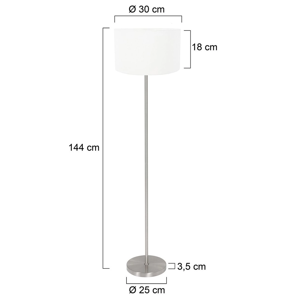 Vloerlamp Noor met witte kap Steinhauer 8712746182231