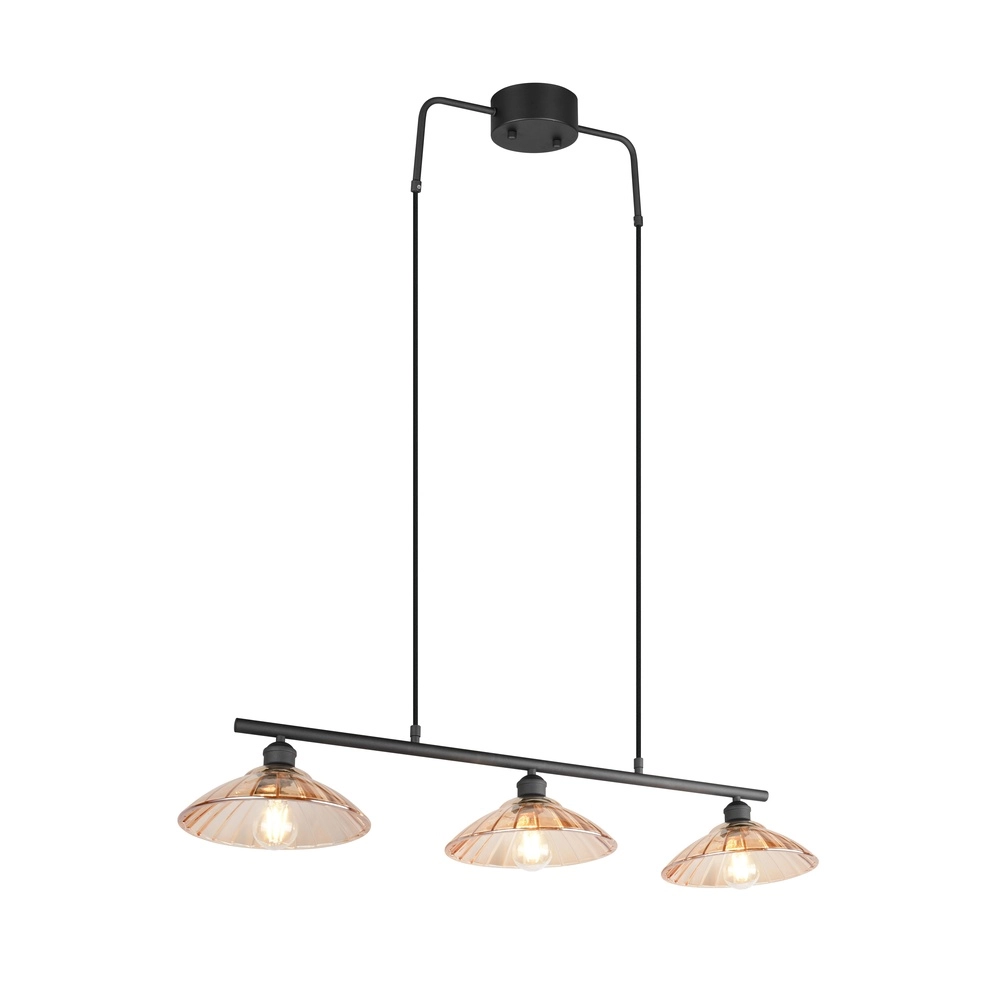 Klassieke hanglamp Eluna 3-lichts zwart Trio 4017807682502