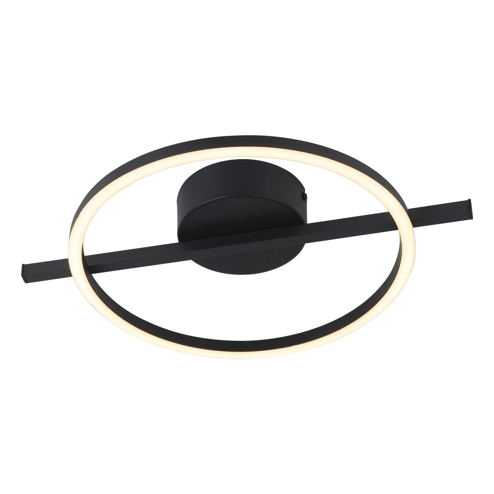 Led plafondlamp Amandolo met afstandsbediening - zwart - rond