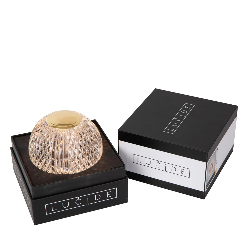 Gouden tafellampje Cintra oplaadbaar Ø 11cm - 2700K Lucide 5411212134493