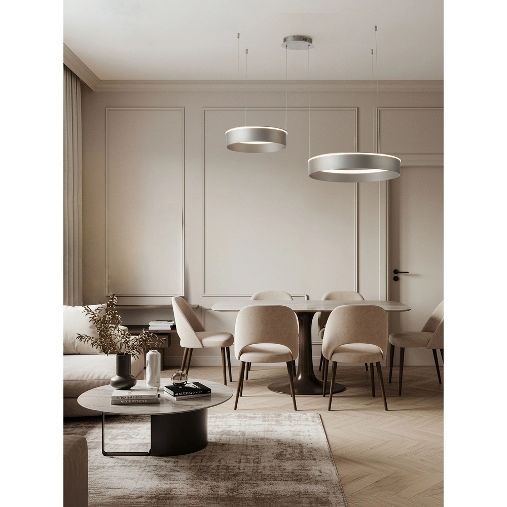 Moderne hanglamp Olivia dubbel nikkel