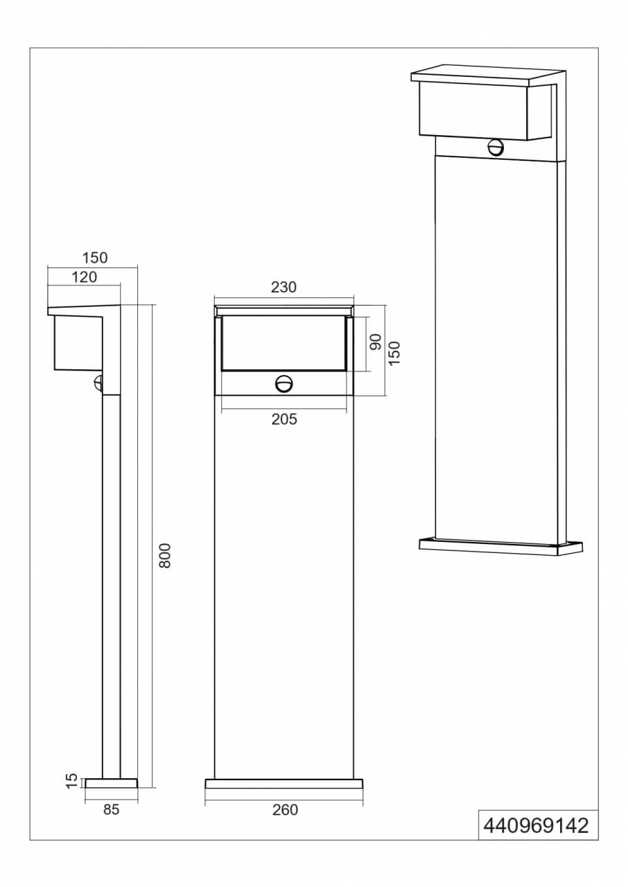 Staande lamp Nestos antraciet 80cm Trio 4017807564020