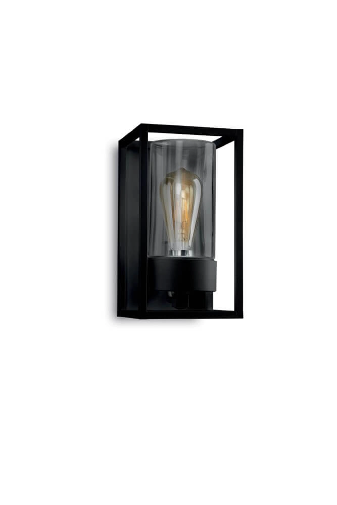 Zwarte buitenlamp Cubic3 transparant glas