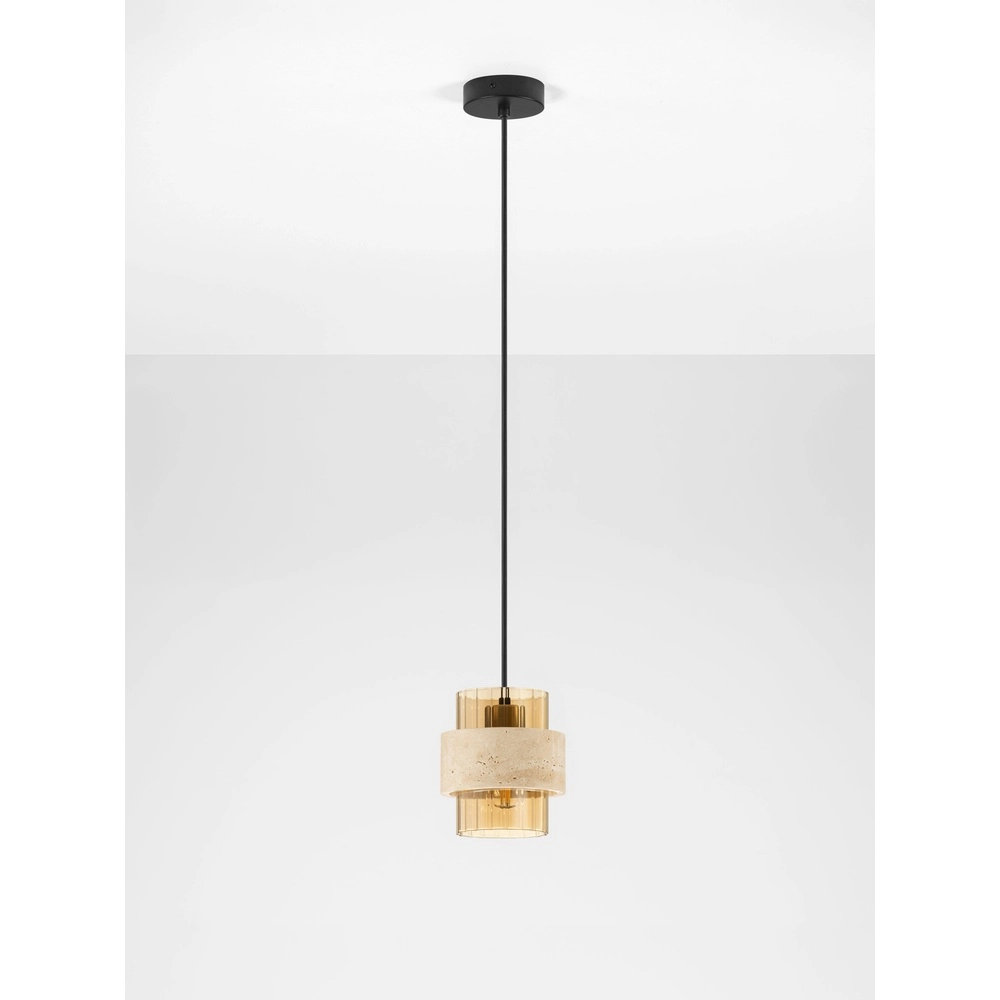 Moderne hanglamp Melony amber glas met zand bruin Lyora 5212063501249