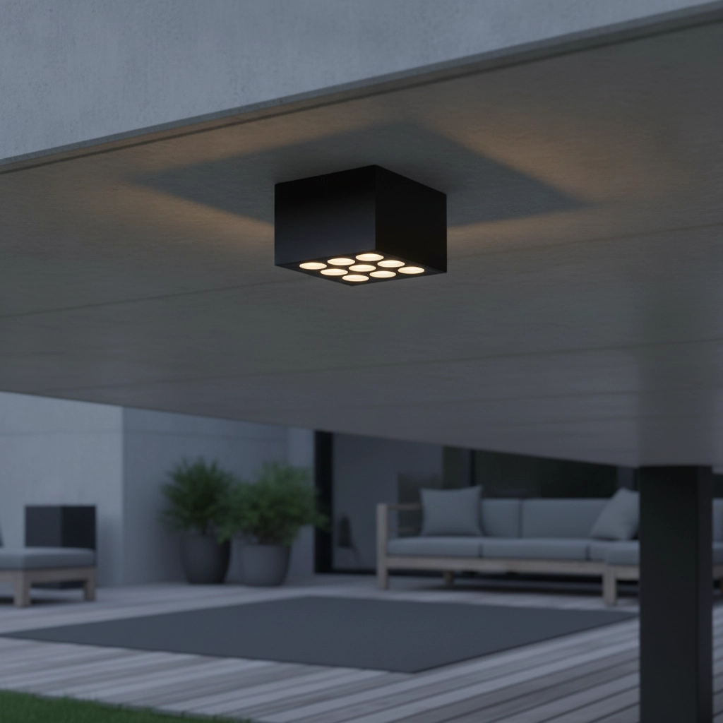 Plafondlamp Jax vierkant 11cm antraciet