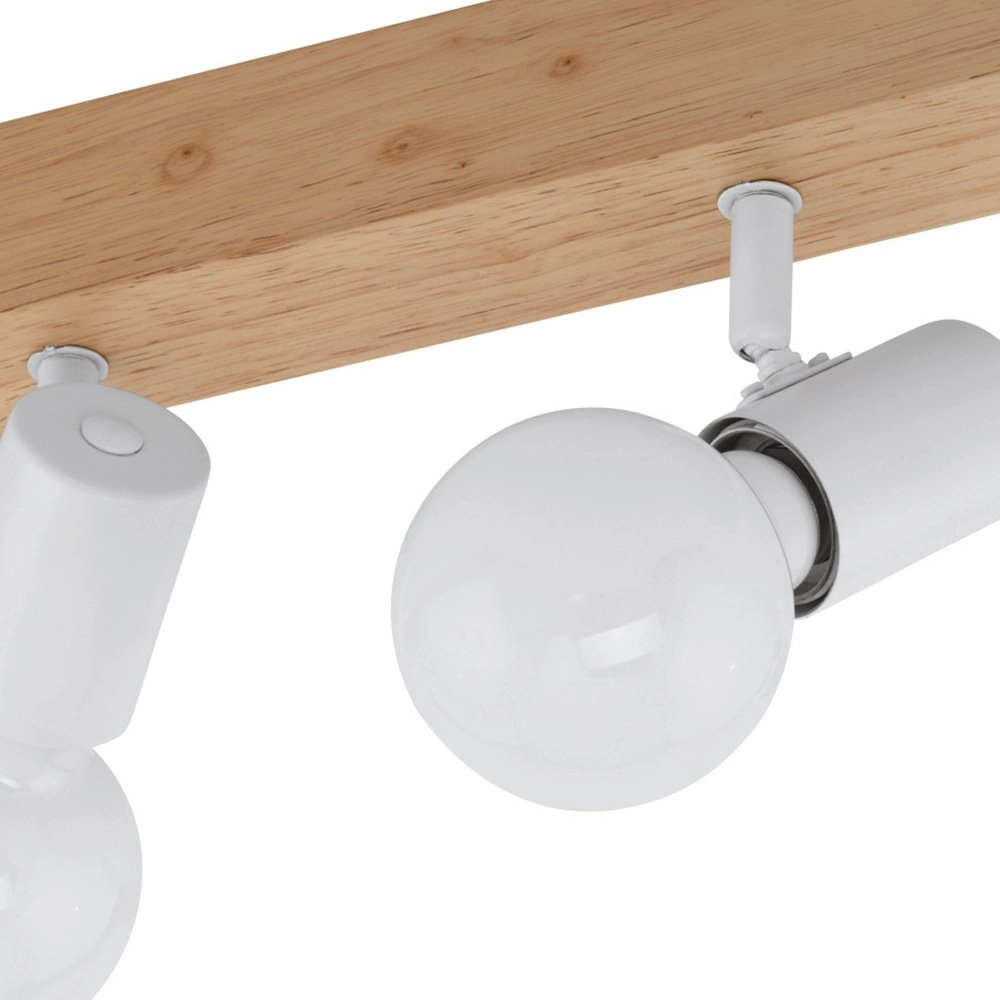 Plafondspot Townshend 3 3-lichts houtbruin met wit Eglo 9002759994846