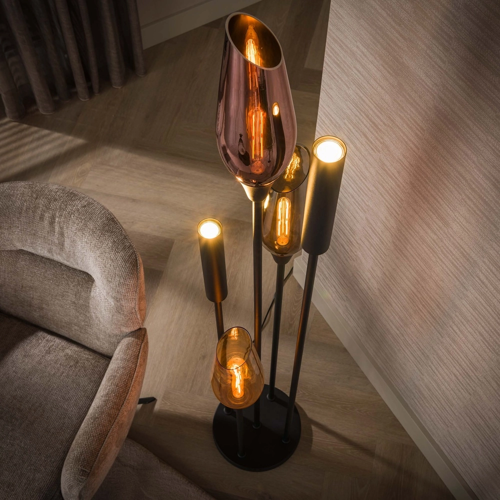 Moderne vloerlamp Cocoon zwart Lyora 8716803515116