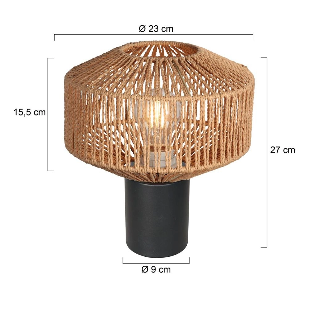 Tafellamp Ropex met rotan kap Ø23cm Steinhauer 8712746182941