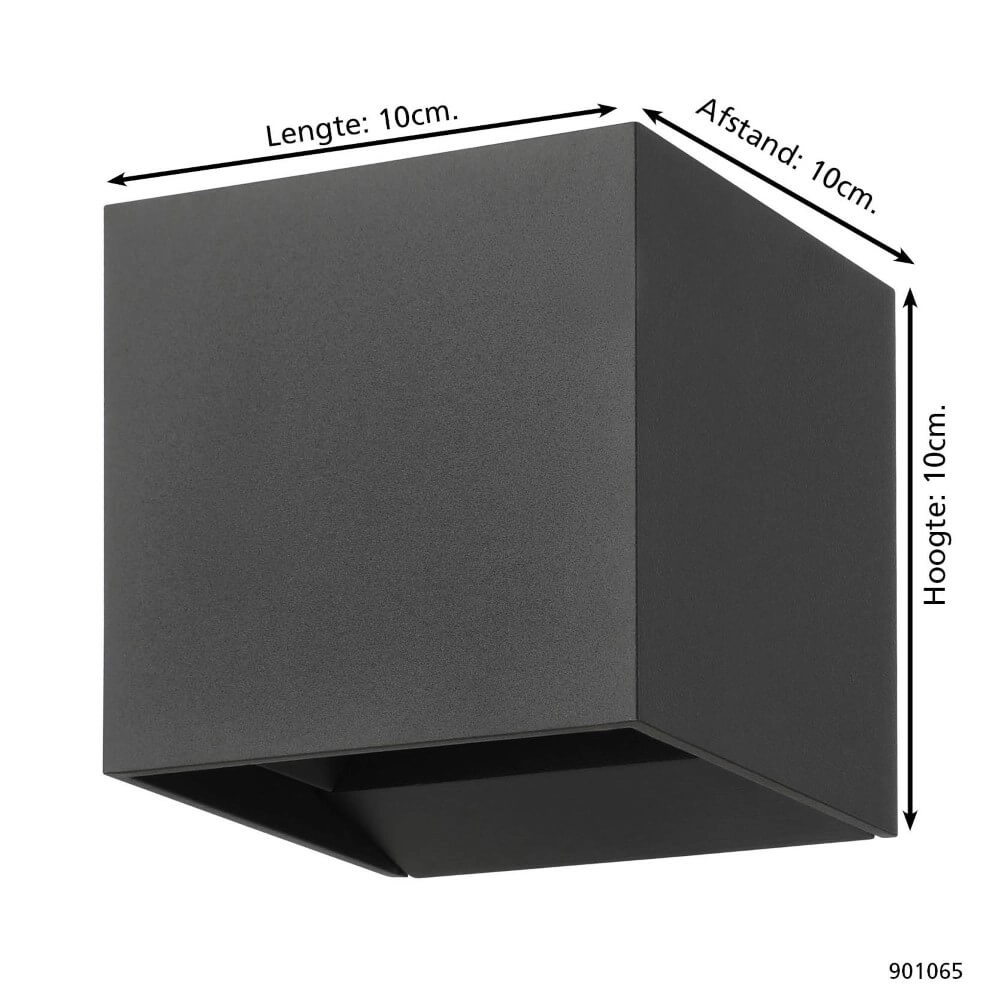 Wandspot Calpino 3 antraciet 10x10x10cm Eglo 9008606297672