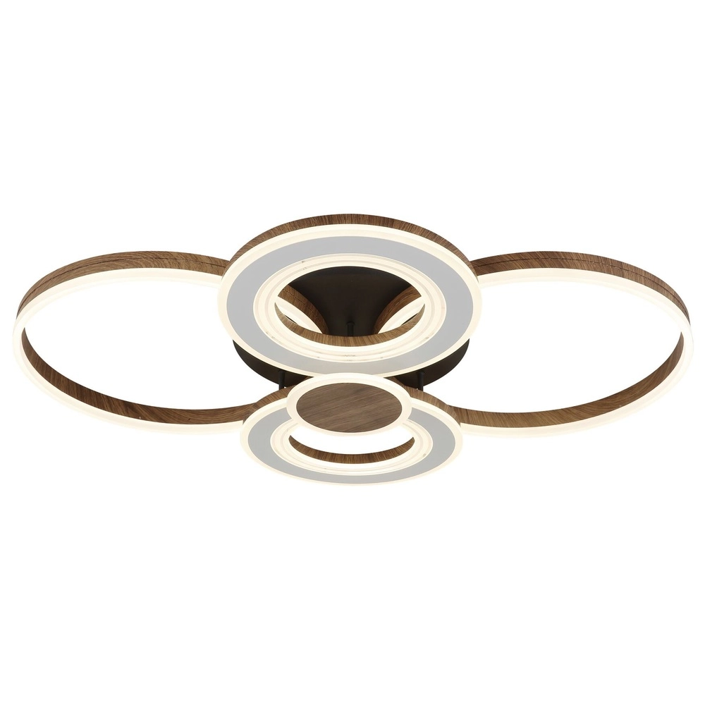 Design plafondlamp Mara zwart met houtlook