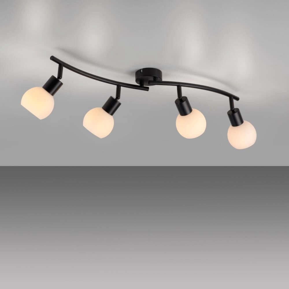 Zwarte plafondlamp Loki 4-lichts Just Light 4043689000790