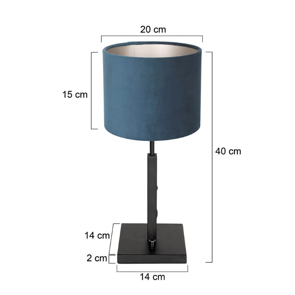 Velvet schemerlamp Stang blauw met zwart Steinhauer 8712746147377