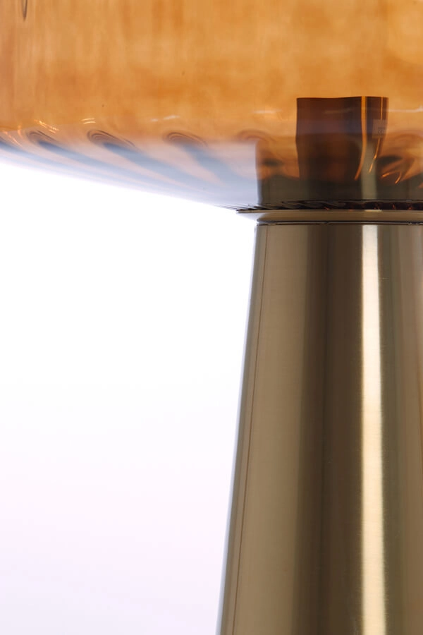 Tafellamp Pleat goud met bruin Ø 30cm Light & Living 8717807687724