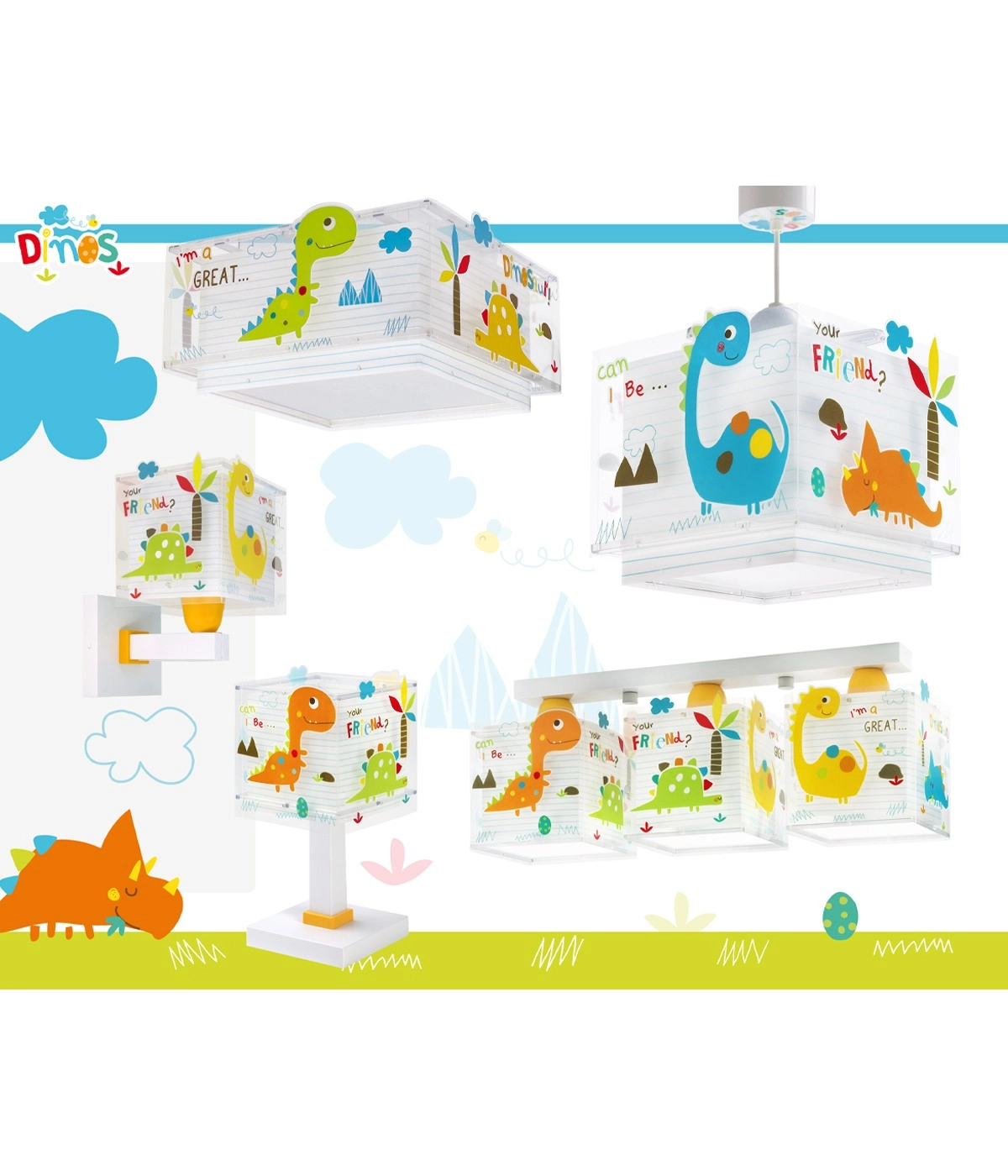 Wandlamp Dinos geel Dalber 8420406734590