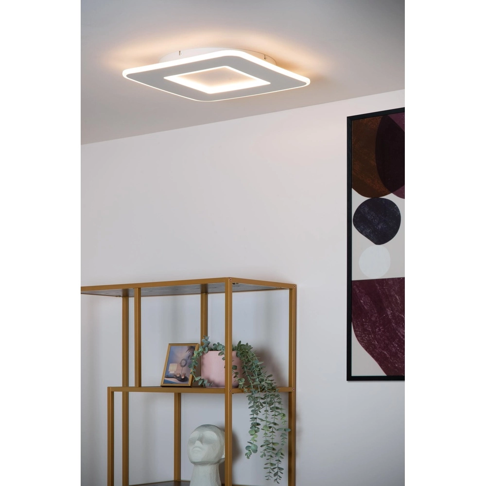 Vierkante plafonniere Axelle wit 2700K dimbaar Lucide 5411212441706
